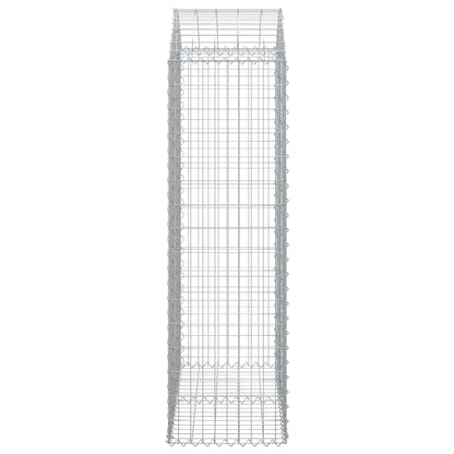 vidaXL Gabione mit Hochbogen 100x50x160/180 cm Verzinktes Eisen