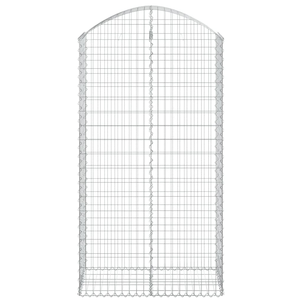 vidaXL Gabione mit Hochbogen 100x50x180/200 cm Verzinktes Eisen