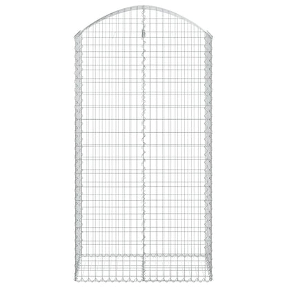 vidaXL Gabione mit Hochbogen 100x50x180/200 cm Verzinktes Eisen