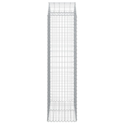 vidaXL Gabione mit Hochbogen 100x50x180/200 cm Verzinktes Eisen