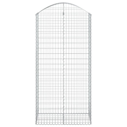 vidaXL Gabione mit Hochbogen 100x50x200/220 cm Verzinktes Eisen