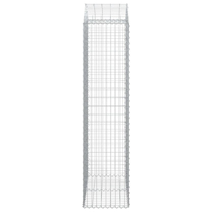 vidaXL Gabione mit Hochbogen 100x50x200/220 cm Verzinktes Eisen