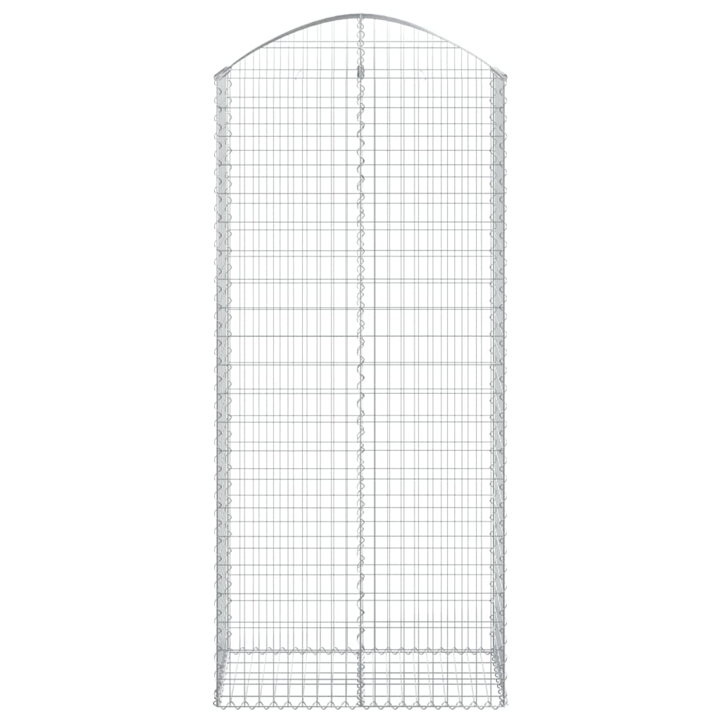 vidaXL Gabione mit Hochbogen 100x50x220/240 cm Verzinktes Eisen