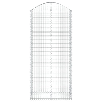 vidaXL Gabione mit Hochbogen 100x50x220/240 cm Verzinktes Eisen