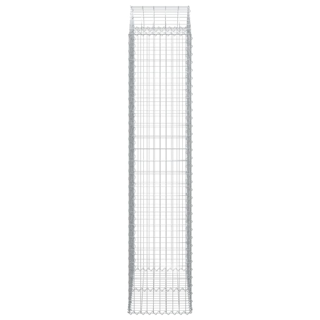 vidaXL Gabione mit Hochbogen 100x50x220/240 cm Verzinktes Eisen