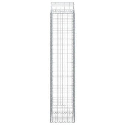 vidaXL Gabione mit Hochbogen 100x50x220/240 cm Verzinktes Eisen