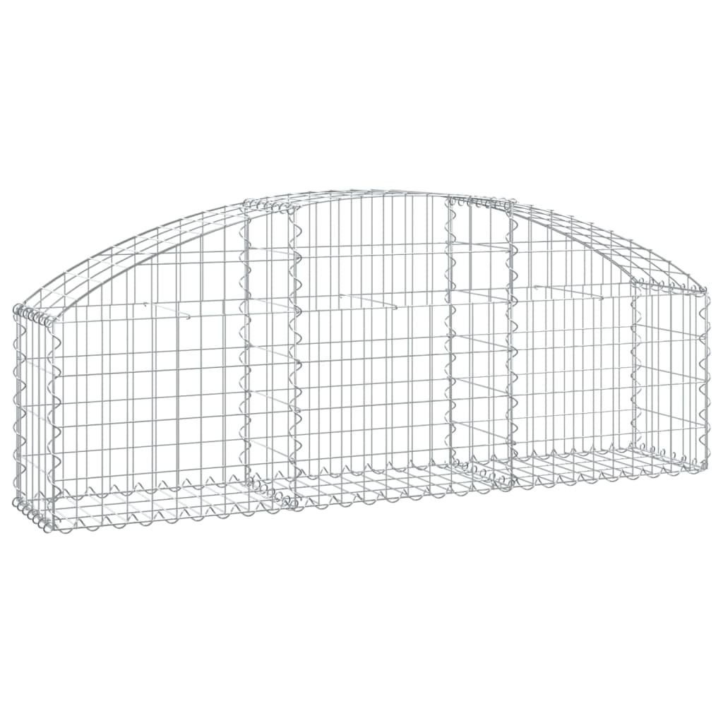 vidaXL Gabionenkorb mit hohem Bogen, 150x30x40/60 cm, en fer galvanisé