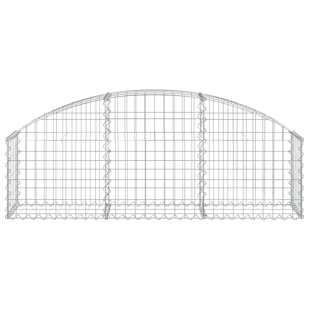 vidaXL Gabionenkorb mit hohem Bogen, 150x30x40/60 cm, en fer galvanisé