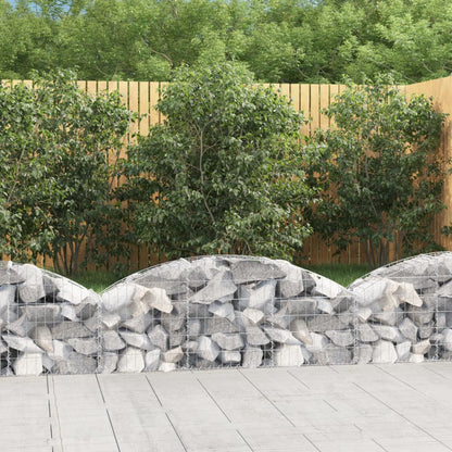 vidaXL Gabionenkorb mit hohem Bogen, 150x30x40/60 cm, en fer galvanisé