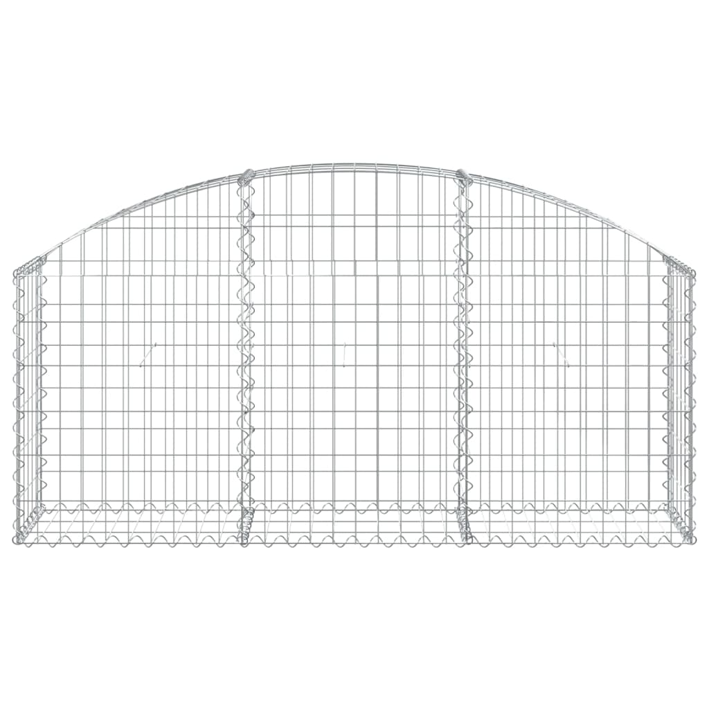 vidaXL Gabione mit Hochbogen 150x30x60/80 cm Verzinktes Eisen