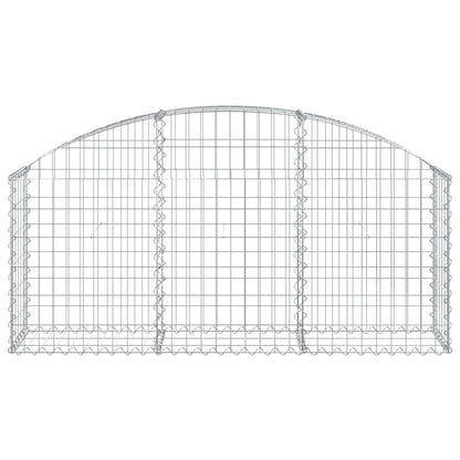 vidaXL Gabione mit Hochbogen 150x30x60/80 cm Verzinktes Eisen
