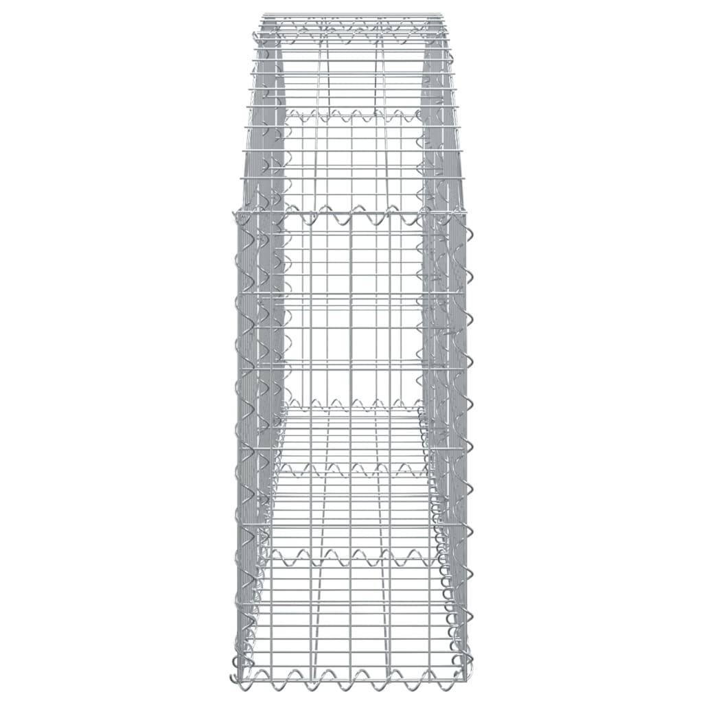vidaXL Gabione mit Hochbogen 150x30x60/80 cm Verzinktes Eisen