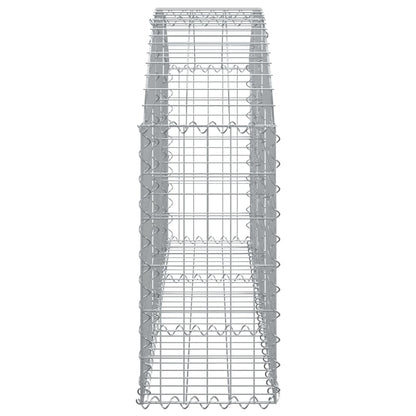 vidaXL Gabione mit Hochbogen 150x30x60/80 cm Verzinktes Eisen