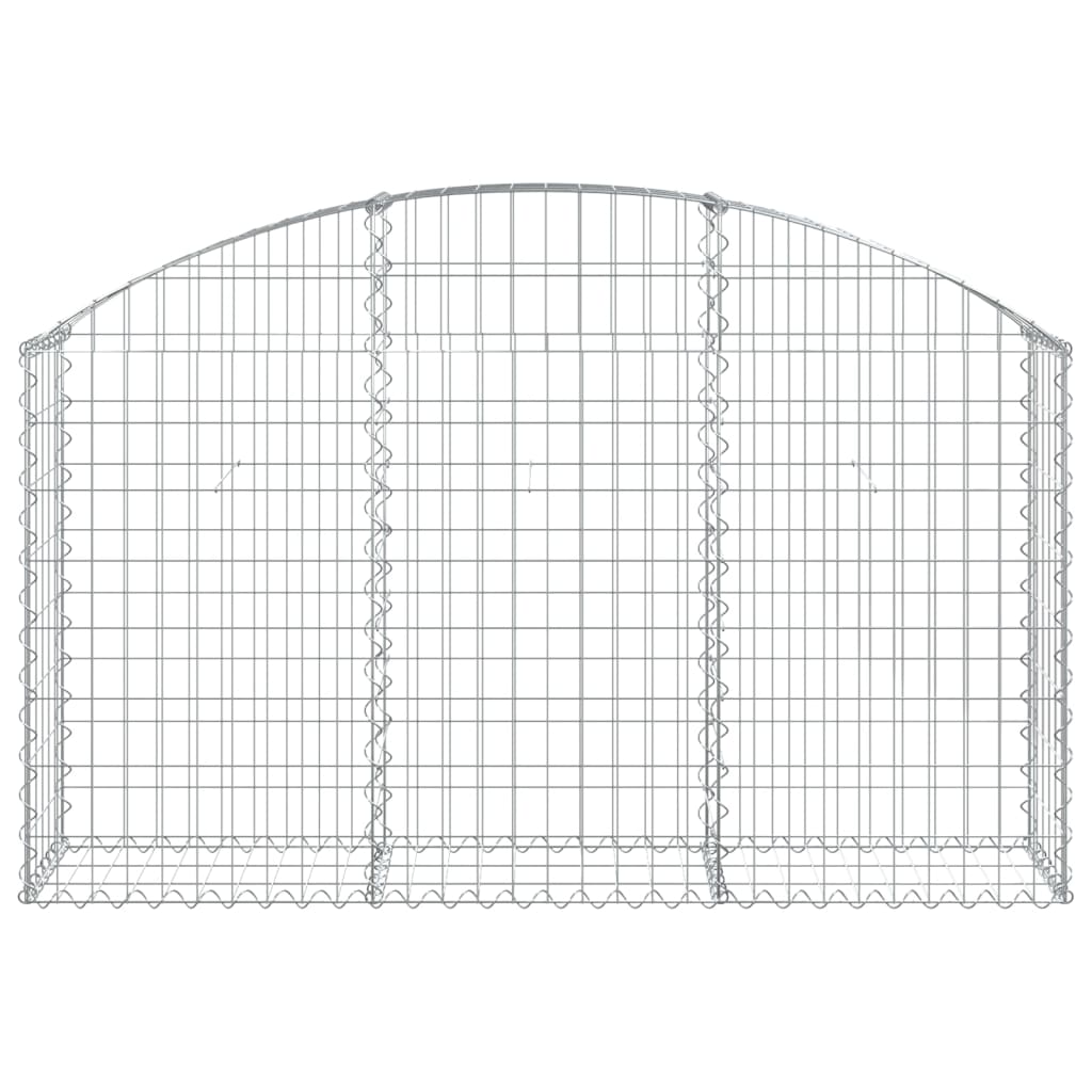 vidaXL Gabione mit Hochbogen 150x30x80/100 cm Verzinktes Eisen