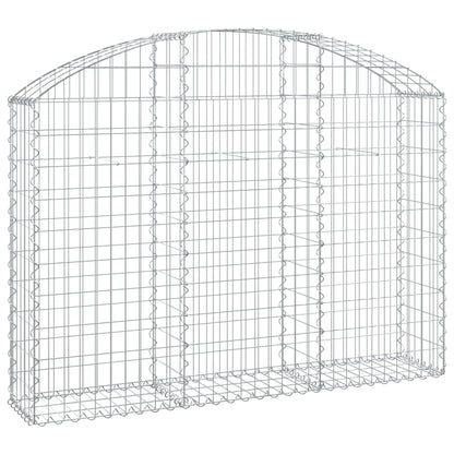vidaXL Gabione mit Hochbogen 150x30x100/120 cm Verzinktes Eisen