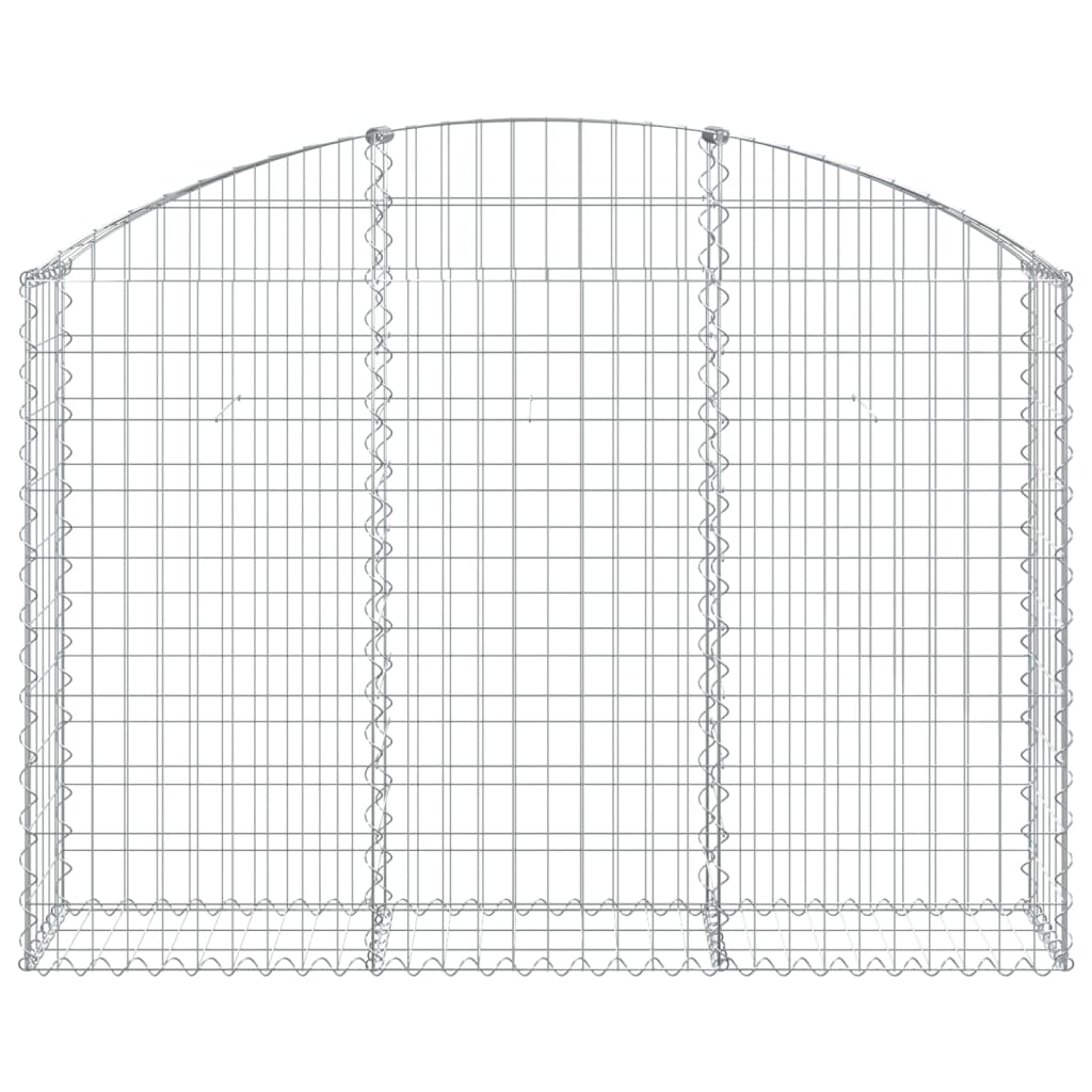 vidaXL Gabione mit Hochbogen 150x30x100/120 cm Verzinktes Eisen