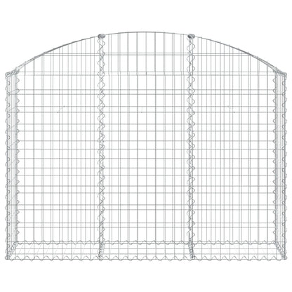 vidaXL Gabione mit Hochbogen 150x30x100/120 cm Verzinktes Eisen