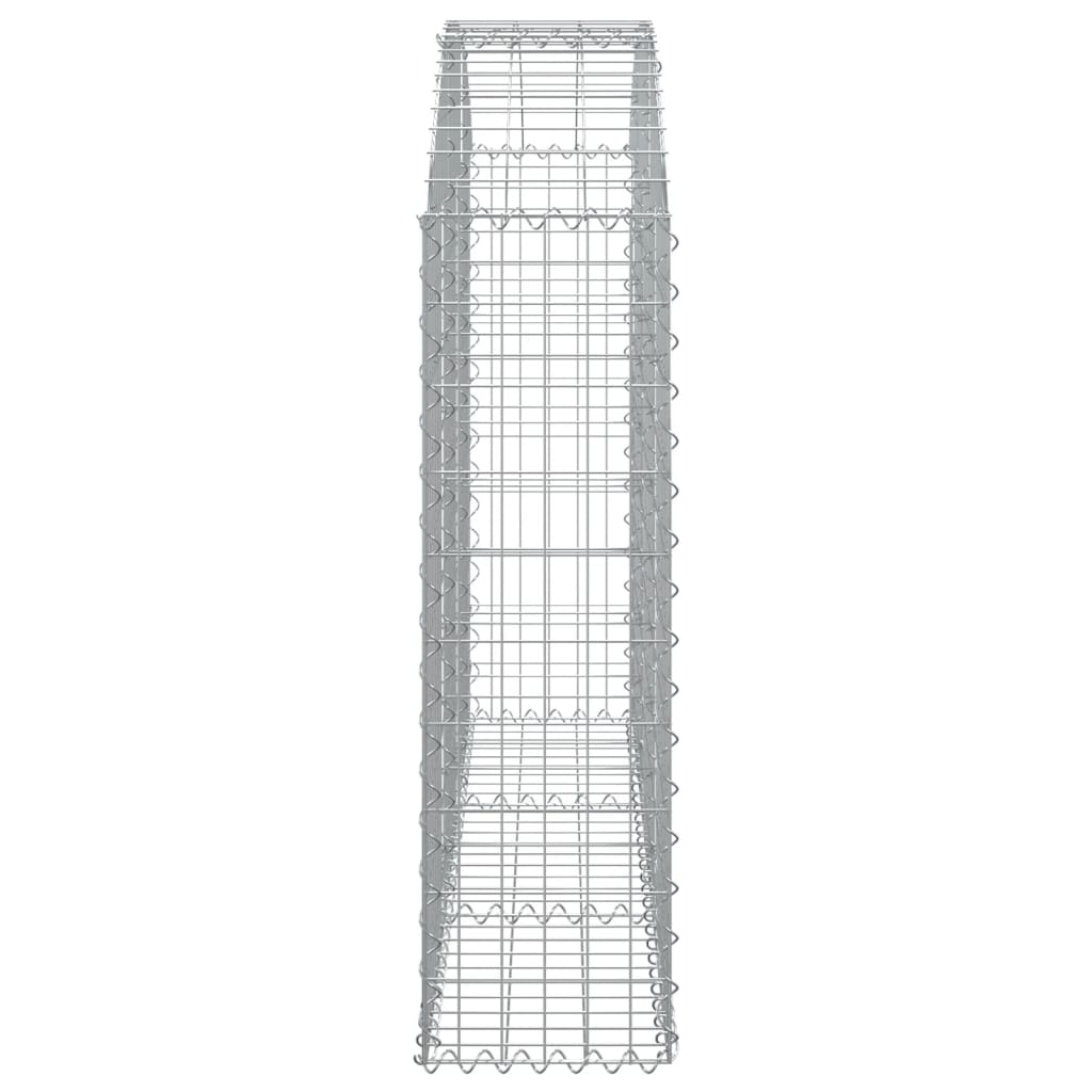 vidaXL Gabione mit Hochbogen 150x30x100/120 cm Verzinktes Eisen
