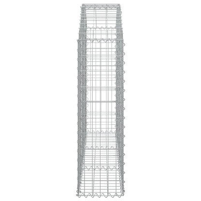 vidaXL Gabione mit Hochbogen 150x30x100/120 cm Verzinktes Eisen
