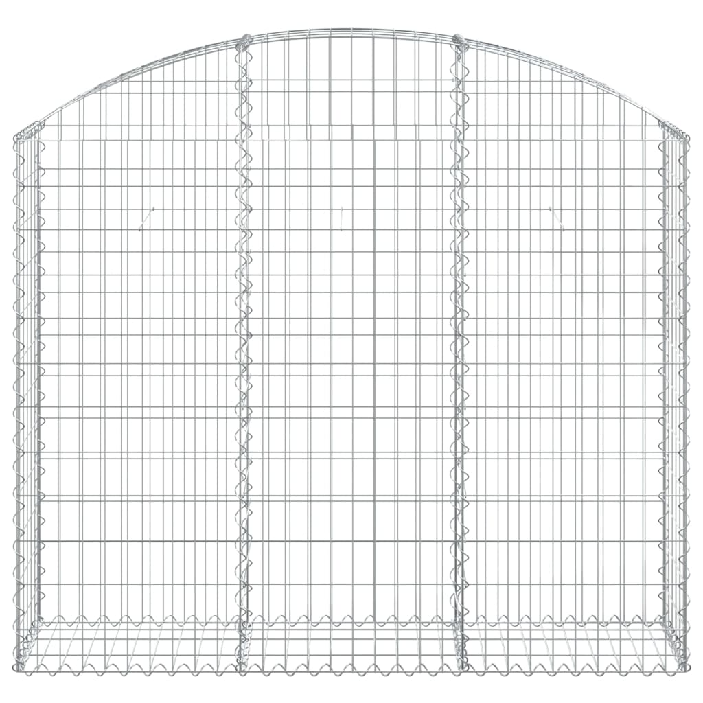 vidaXL Gabione mit Hochbogen 150x30x120/140 cm Verzinktes Eisen