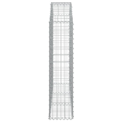 vidaXL Gabione mit Hochbogen 150x30x120/140 cm Verzinktes Eisen