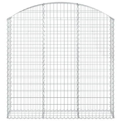 vidaXL Gabione mit Hochbogen 150x30x140/160 cm Verzinktes Eisen
