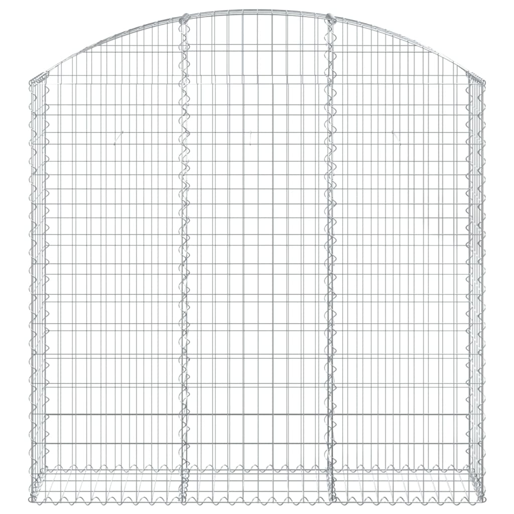 vidaXL Gabione mit Hochbogen 150x30x140/160 cm Verzinktes Eisen