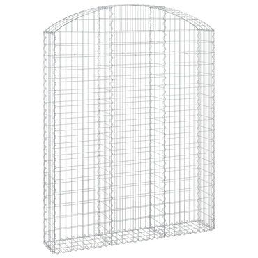 vidaXL Gabione mit Hochbogen 150x30x180/200 cm Verzinktes Eisen