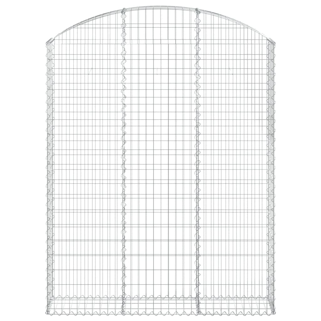 vidaXL Gabione mit Hochbogen 150x30x180/200 cm Verzinktes Eisen
