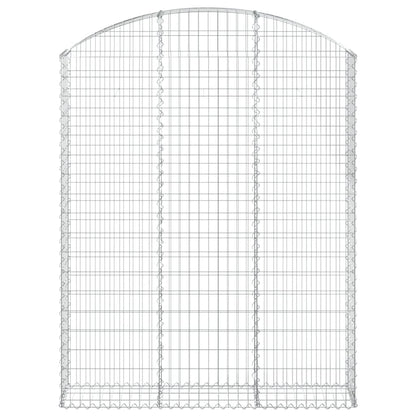 vidaXL Gabione mit Hochbogen 150x30x180/200 cm Verzinktes Eisen