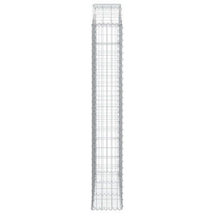 vidaXL Gabione mit Hochbogen 150x30x180/200 cm Verzinktes Eisen