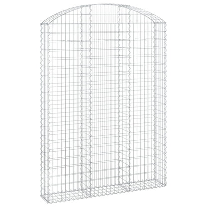 vidaXL Gabione mit Hochbogen 150x30x200/220 cm Verzinktes Eisen