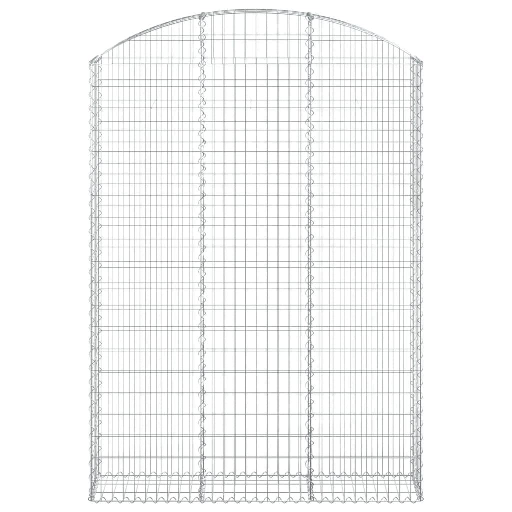 vidaXL Gabione mit Hochbogen 150x30x200/220 cm Verzinktes Eisen