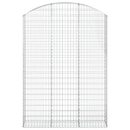 vidaXL Gabione mit Hochbogen 150x30x200/220 cm Verzinktes Eisen
