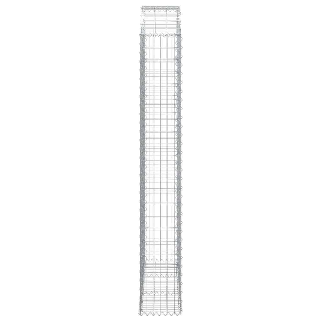 vidaXL Gabione mit Hochbogen 150x30x200/220 cm Verzinktes Eisen