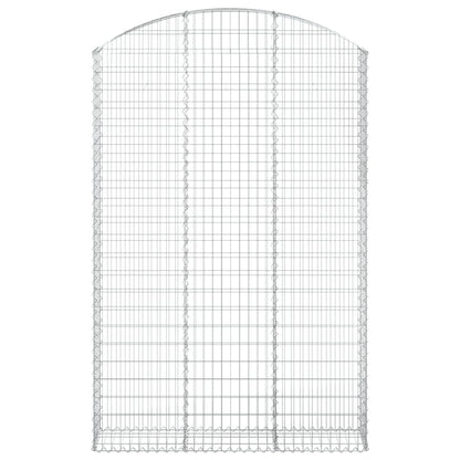 vidaXL Gabione mit Hochbogen 150x30x220/240 cm Verzinktes Eisen