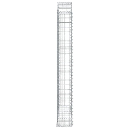vidaXL Gabione mit Hochbogen 150x30x220/240 cm Verzinktes Eisen
