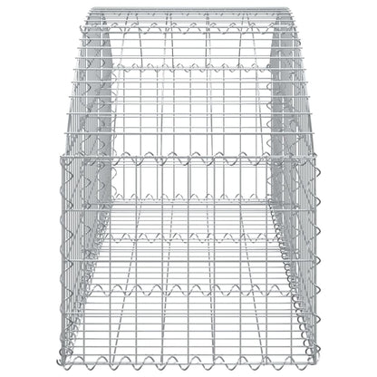 vidaXL Gabione mit Hochbogen 150x50x40/60 cm Verzinktes Eisen