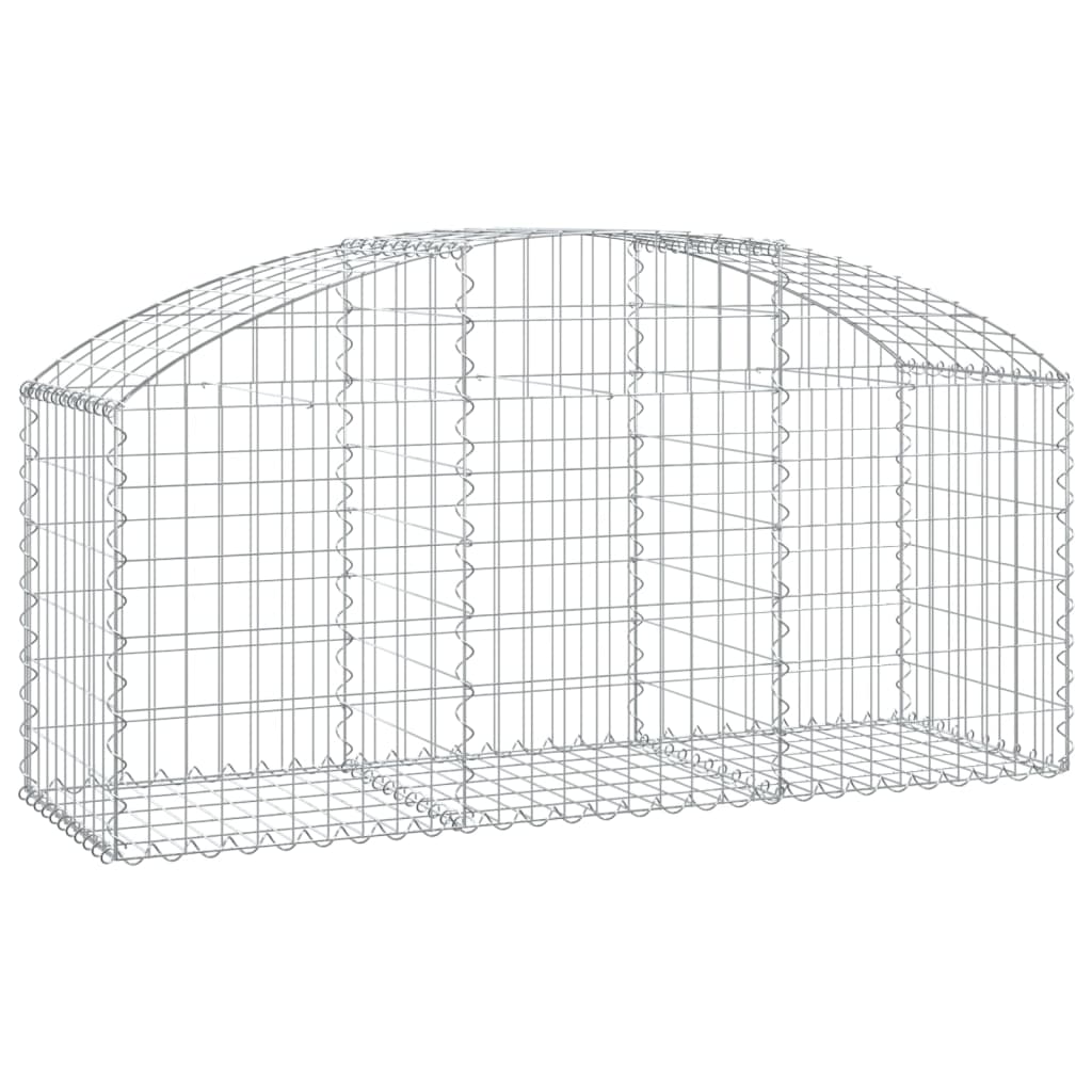 vidaXL Gabione mit Hochbogen 150x50x60/80 cm Verzinktes Eisen