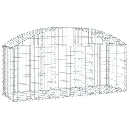 vidaXL Gabione mit Hochbogen 150x50x60/80 cm Verzinktes Eisen
