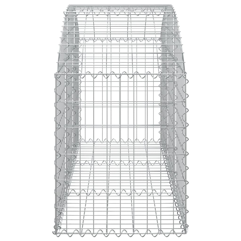 vidaXL Gabione mit Hochbogen 150x50x60/80 cm Verzinktes Eisen