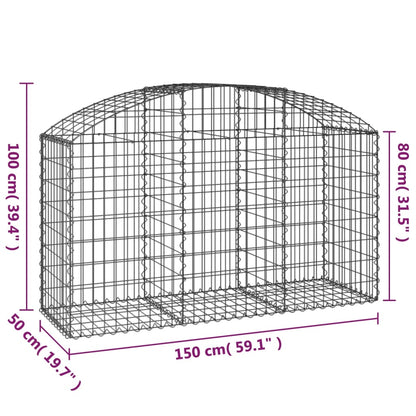 vidaXL Gabionen-Hochbeet 150x50x80/100 cm en fer galvanisé
