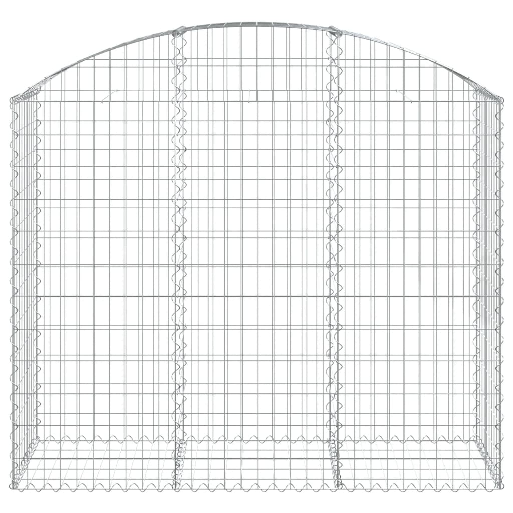 vidaXL Gabione mit Hochbogen 150x50x120/140 cm Verzinktes Eisen