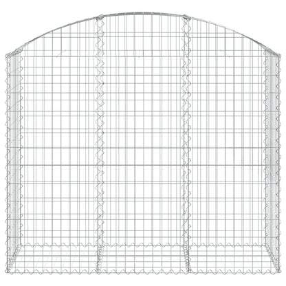 vidaXL Gabione mit Hochbogen 150x50x120/140 cm Verzinktes Eisen