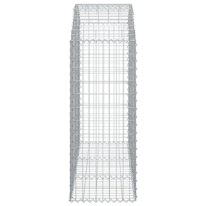 vidaXL Gabione mit Hochbogen 150x50x120/140 cm Verzinktes Eisen