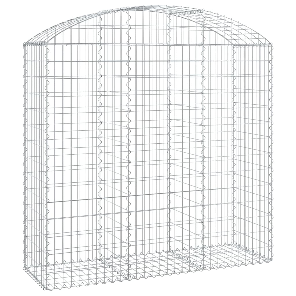 vidaXL Gabione mit Hochbogen 150x50x140/160 cm Verzinktes Eisen