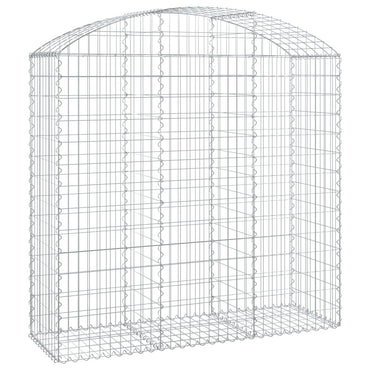 vidaXL Gabione mit Hochbogen 150x50x140/160 cm Verzinktes Eisen