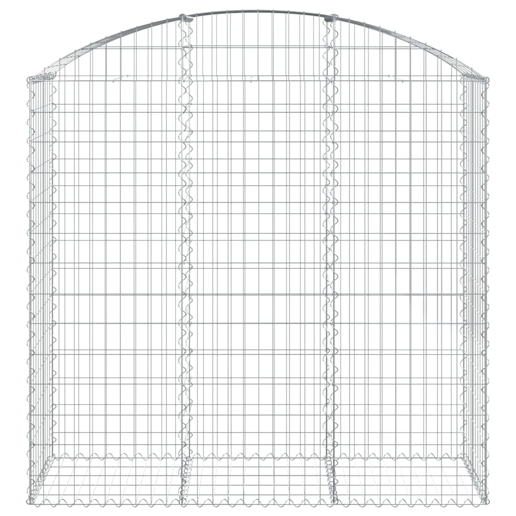 vidaXL Gabione mit Hochbogen 150x50x140/160 cm Verzinktes Eisen
