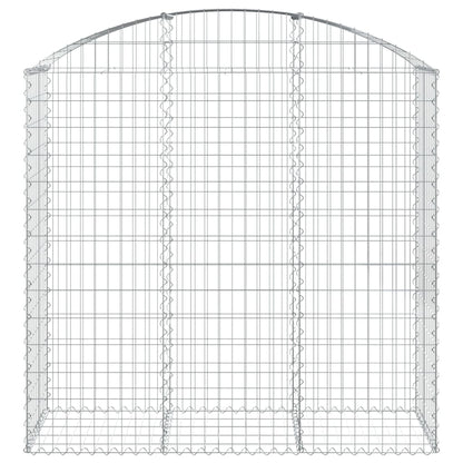 vidaXL Gabione mit Hochbogen 150x50x140/160 cm Verzinktes Eisen