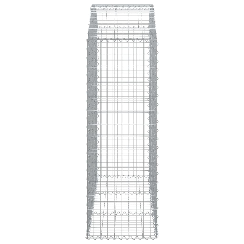 vidaXL Gabione mit Hochbogen 150x50x140/160 cm Verzinktes Eisen